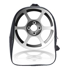 Car Wheel Chrome Rim School Bags(large)  by Nexatart