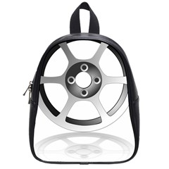 Car Wheel Chrome Rim School Bags (small)  by Nexatart