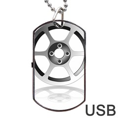 Car Wheel Chrome Rim Dog Tag Usb Flash (two Sides) by Nexatart