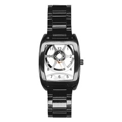 Car Wheel Chrome Rim Stainless Steel Barrel Watch by Nexatart