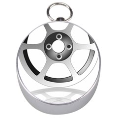 Car Wheel Chrome Rim Silver Compasses by Nexatart