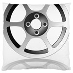 Car Wheel Chrome Rim Large Flano Cushion Case (One Side) Front