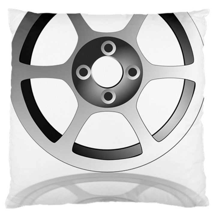 Car Wheel Chrome Rim Large Flano Cushion Case (One Side)