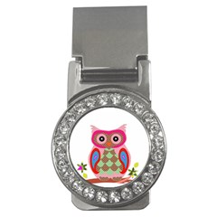 Owl Colorful Patchwork Art Money Clips (cz)  by Nexatart