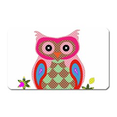 Owl Colorful Patchwork Art Magnet (rectangular) by Nexatart