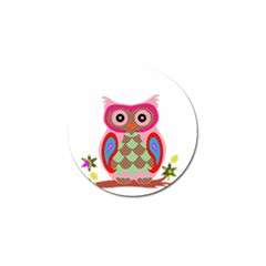 Owl Colorful Patchwork Art Golf Ball Marker (10 Pack)