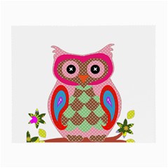 Owl Colorful Patchwork Art Small Glasses Cloth by Nexatart