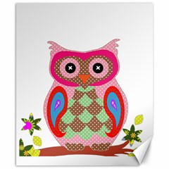 Owl Colorful Patchwork Art Canvas 8  X 10  by Nexatart