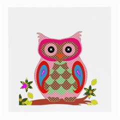 Owl Colorful Patchwork Art Medium Glasses Cloth by Nexatart