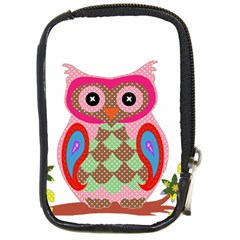 Owl Colorful Patchwork Art Compact Camera Cases by Nexatart