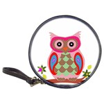 Owl Colorful Patchwork Art Classic 20-CD Wallets Front