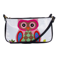 Owl Colorful Patchwork Art Shoulder Clutch Bags by Nexatart