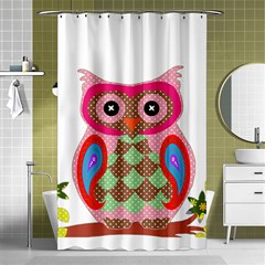 Owl Colorful Patchwork Art Shower Curtain 48  X 72  (small)  by Nexatart