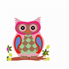 Owl Colorful Patchwork Art Large Garden Flag (two Sides) by Nexatart