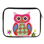 Owl Colorful Patchwork Art Apple iPad 2/3/4 Zipper Cases Front