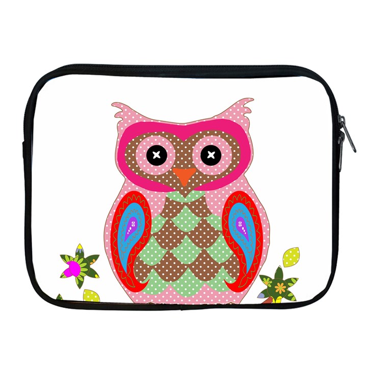 Owl Colorful Patchwork Art Apple iPad 2/3/4 Zipper Cases