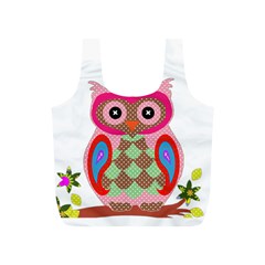 Owl Colorful Patchwork Art Full Print Recycle Bags (s)  by Nexatart