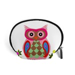 Owl Colorful Patchwork Art Accessory Pouches (Small)  Front