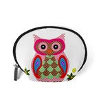 Owl Colorful Patchwork Art Accessory Pouches (Small)  Back