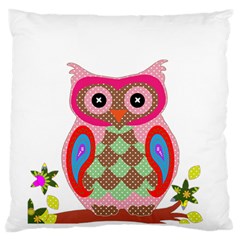 Owl Colorful Patchwork Art Standard Flano Cushion Case (two Sides) by Nexatart