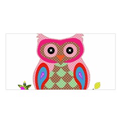 Owl Colorful Patchwork Art Satin Shawl