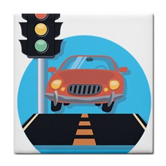 Semaphore Car Road City Traffic Tile Coasters by Nexatart