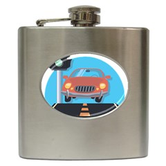 Semaphore Car Road City Traffic Hip Flask (6 Oz) by Nexatart