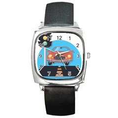 Semaphore Car Road City Traffic Square Metal Watch by Nexatart