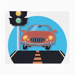 Semaphore Car Road City Traffic Small Glasses Cloth by Nexatart