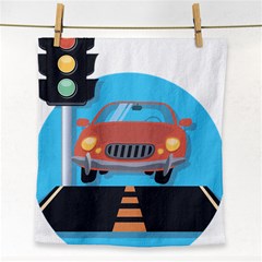 Semaphore Car Road City Traffic Face Towel by Nexatart