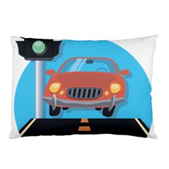 Semaphore Car Road City Traffic Pillow Case by Nexatart