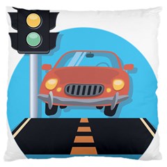 Semaphore Car Road City Traffic Large Cushion Case (two Sides) by Nexatart