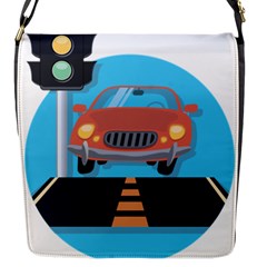 Semaphore Car Road City Traffic Flap Messenger Bag (s) by Nexatart