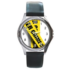 Internet Crime Cyber Criminal Round Metal Watch by Nexatart