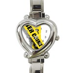 Internet Crime Cyber Criminal Heart Italian Charm Watch Front