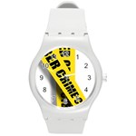 Internet Crime Cyber Criminal Round Plastic Sport Watch (M) Front