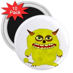 Monster Troll Halloween Shudder 3  Magnets (10 Pack)  by Nexatart