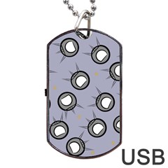 Rocket Ship Wallpaper Background Dog Tag Usb Flash (one Side)