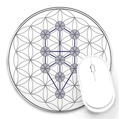 Tree Of Life Flower Of Life Stage Round Mousepads by Nexatart