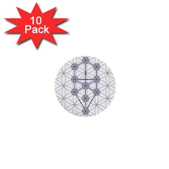 Tree Of Life Flower Of Life Stage 1  Mini Buttons (10 Pack)  by Nexatart