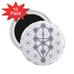 Tree Of Life Flower Of Life Stage 2 25  Magnets (10 Pack)  by Nexatart