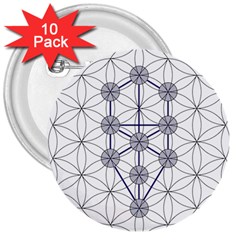 Tree Of Life Flower Of Life Stage 3  Buttons (10 Pack)  by Nexatart