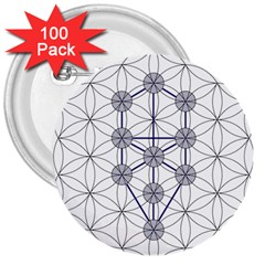 Tree Of Life Flower Of Life Stage 3  Buttons (100 Pack)  by Nexatart