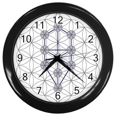 Tree Of Life Flower Of Life Stage Wall Clocks (black) by Nexatart