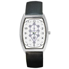 Tree Of Life Flower Of Life Stage Barrel Style Metal Watch by Nexatart