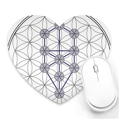 Tree Of Life Flower Of Life Stage Heart Mousepads by Nexatart