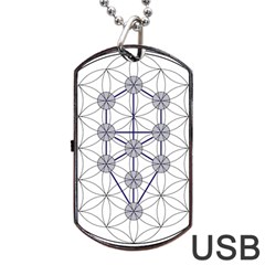 Tree Of Life Flower Of Life Stage Dog Tag Usb Flash (one Side) by Nexatart