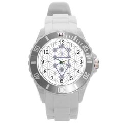 Tree Of Life Flower Of Life Stage Round Plastic Sport Watch (l) by Nexatart