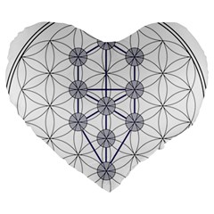 Tree Of Life Flower Of Life Stage Large 19  Premium Heart Shape Cushions by Nexatart