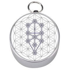 Tree Of Life Flower Of Life Stage Silver Compasses by Nexatart